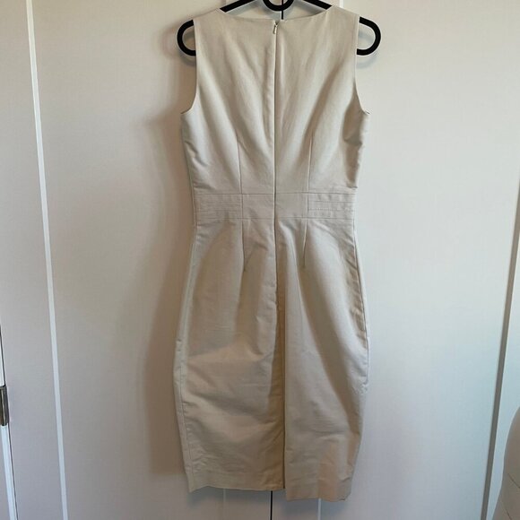 Mexx Neutral Sleeveless Lined Cotton Fitted Sheath Dress Cream Sz 34 NWT - Picture 4 of 16